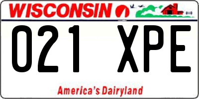 WI license plate 021XPE
