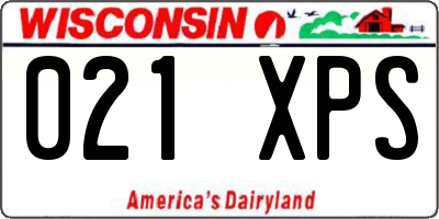 WI license plate 021XPS