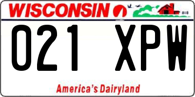 WI license plate 021XPW