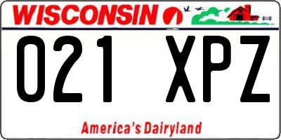 WI license plate 021XPZ