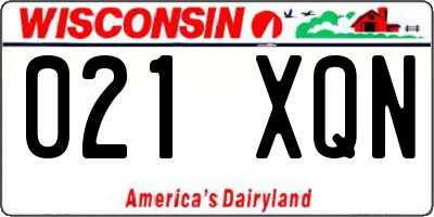 WI license plate 021XQN