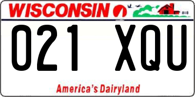 WI license plate 021XQU