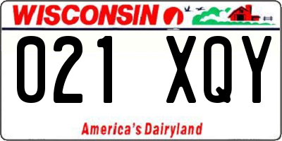 WI license plate 021XQY