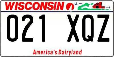WI license plate 021XQZ