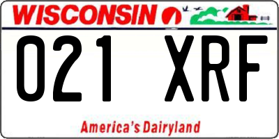 WI license plate 021XRF