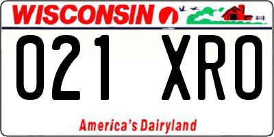 WI license plate 021XRO