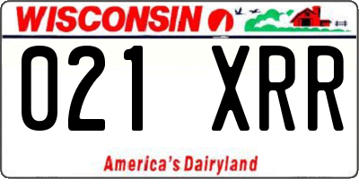 WI license plate 021XRR