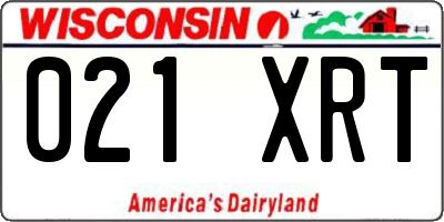 WI license plate 021XRT