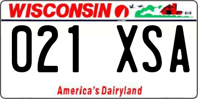 WI license plate 021XSA