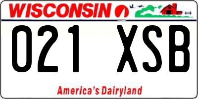 WI license plate 021XSB