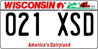 WI license plate 021XSD