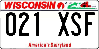 WI license plate 021XSF