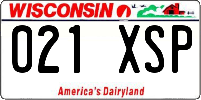 WI license plate 021XSP
