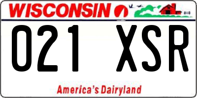 WI license plate 021XSR