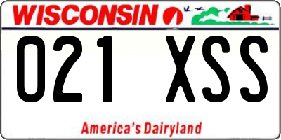 WI license plate 021XSS