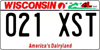 WI license plate 021XST