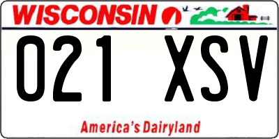 WI license plate 021XSV