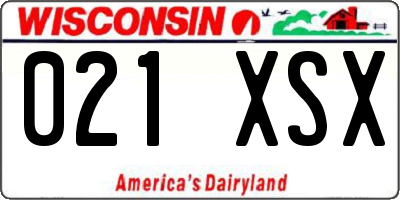 WI license plate 021XSX