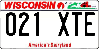 WI license plate 021XTE