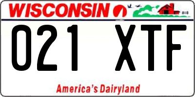 WI license plate 021XTF