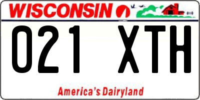 WI license plate 021XTH
