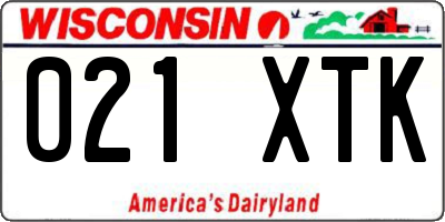 WI license plate 021XTK