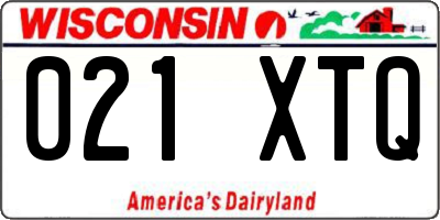 WI license plate 021XTQ