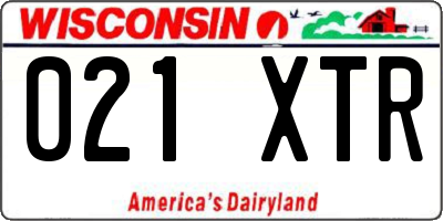 WI license plate 021XTR