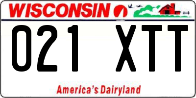 WI license plate 021XTT
