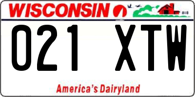 WI license plate 021XTW