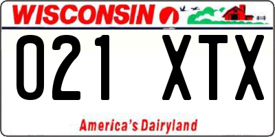 WI license plate 021XTX