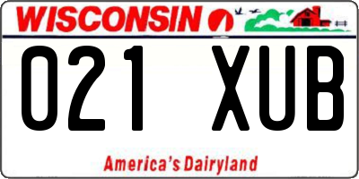 WI license plate 021XUB