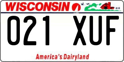WI license plate 021XUF