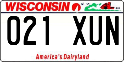 WI license plate 021XUN