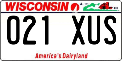 WI license plate 021XUS
