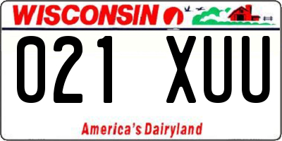 WI license plate 021XUU