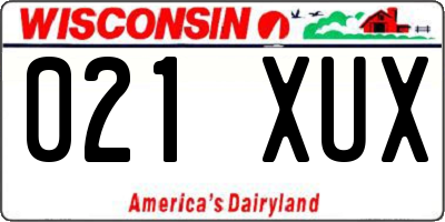 WI license plate 021XUX