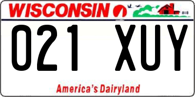WI license plate 021XUY