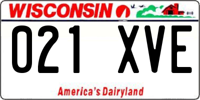WI license plate 021XVE