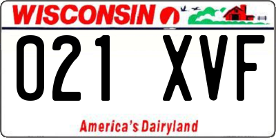 WI license plate 021XVF