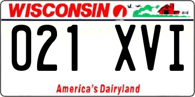 WI license plate 021XVI