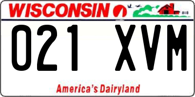 WI license plate 021XVM