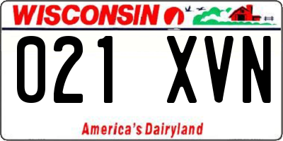 WI license plate 021XVN