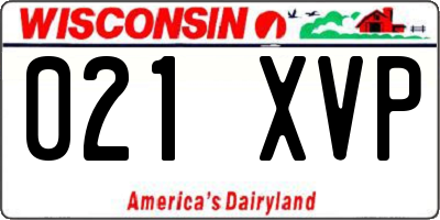 WI license plate 021XVP