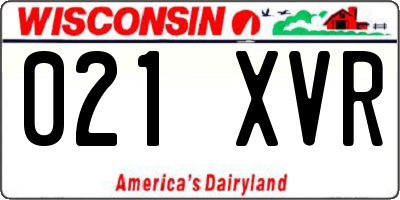 WI license plate 021XVR
