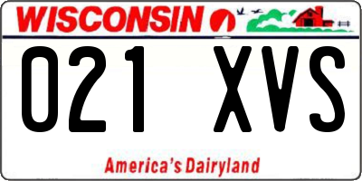WI license plate 021XVS