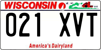 WI license plate 021XVT