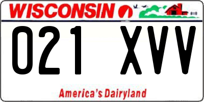 WI license plate 021XVV