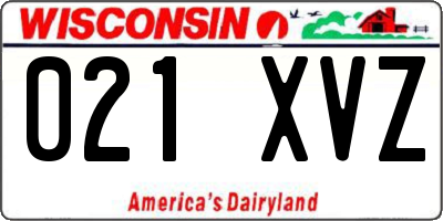 WI license plate 021XVZ