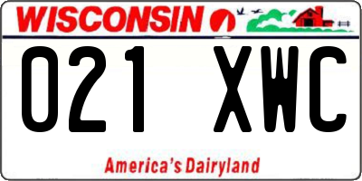 WI license plate 021XWC